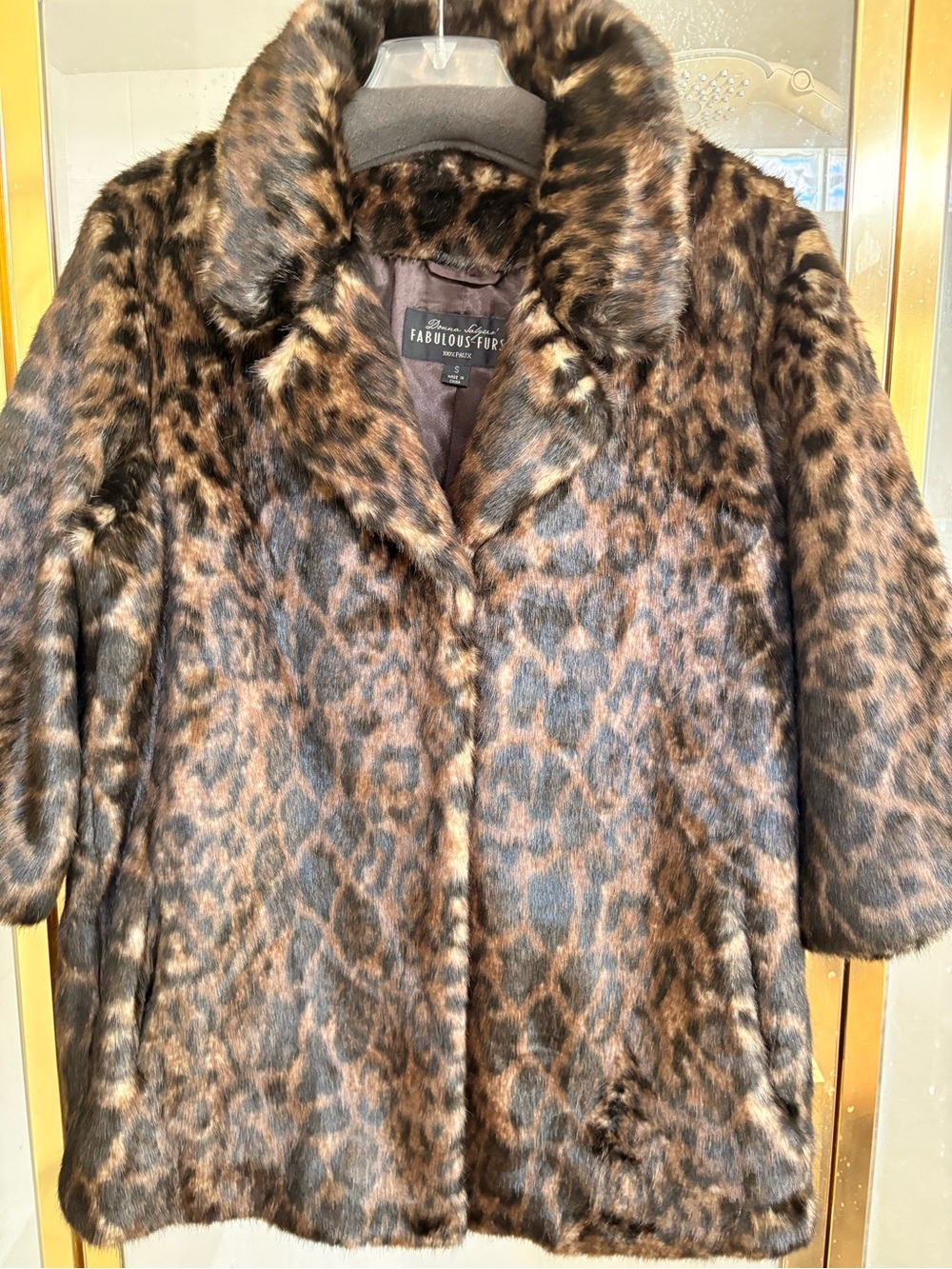 Donna Salyers Fabulous Furs Leopard Pattern Coat SZ Small